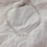 CHARMIEZZ Transparent Acrylic Beads Butterfly Necklace